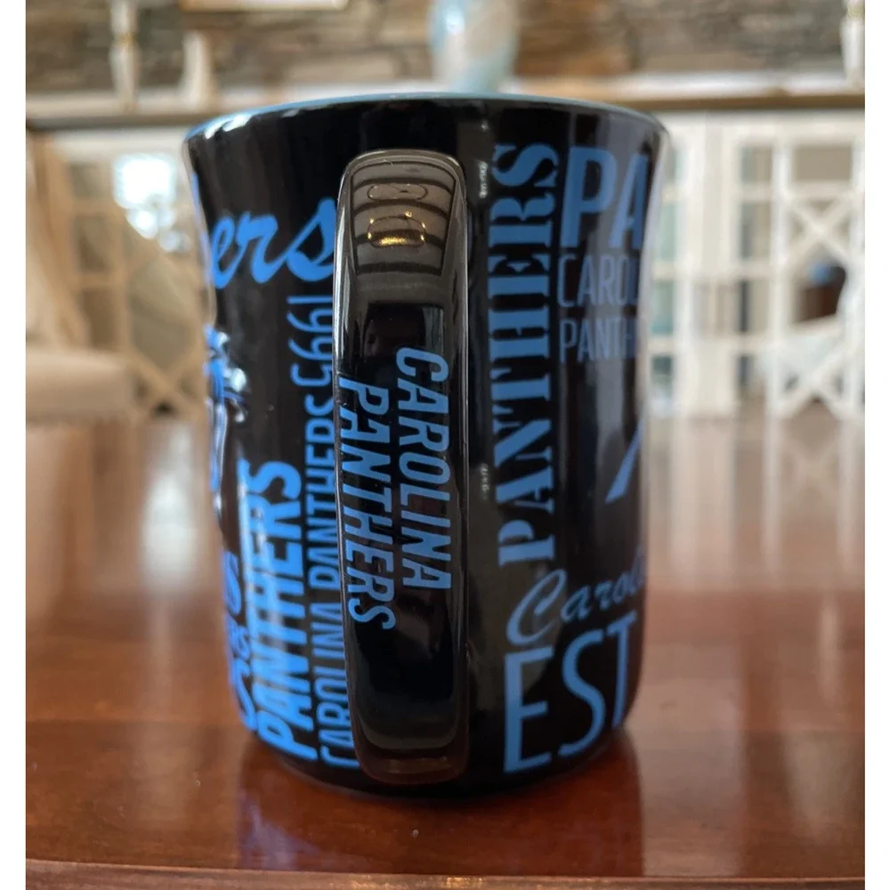 Boelter Brands NFL 14oz Ceramic Relief Sculpted Coffee Mug Carolina Panthers
